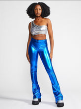 Load image into Gallery viewer, Blue Metallic Bell Bottoms
